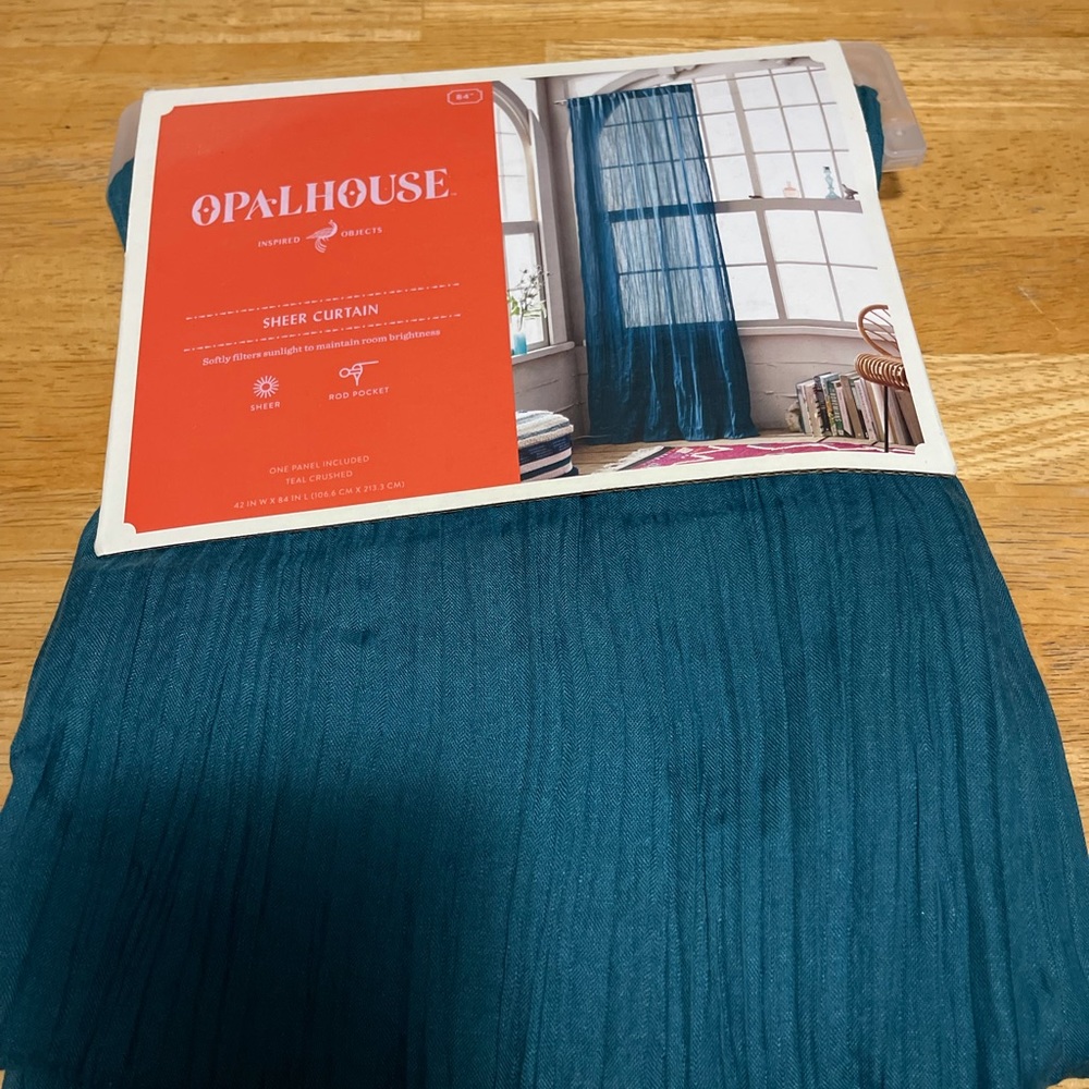 OpalHouse Sheer Crushed Curtain Teal